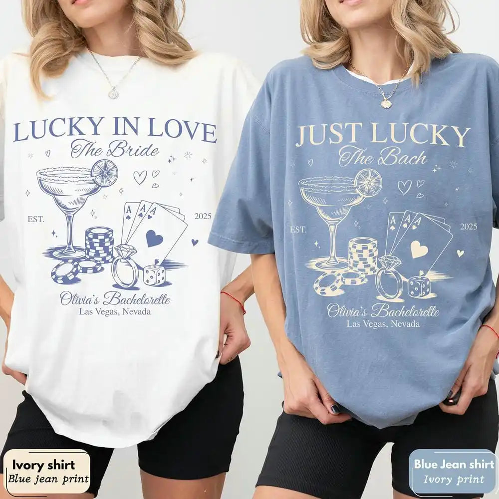 Lucky In Love Las Vegas Shirt 💍✨ Custom Bachelorette Party Unisex Tee