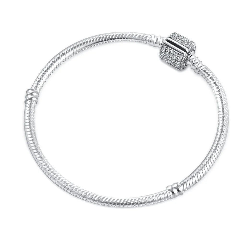 2025 High Quality Heart-shaped Stars Moon Crown Bracelet Charm | 925 Silver Pendant Bead for Women DIY Jewelry Gift