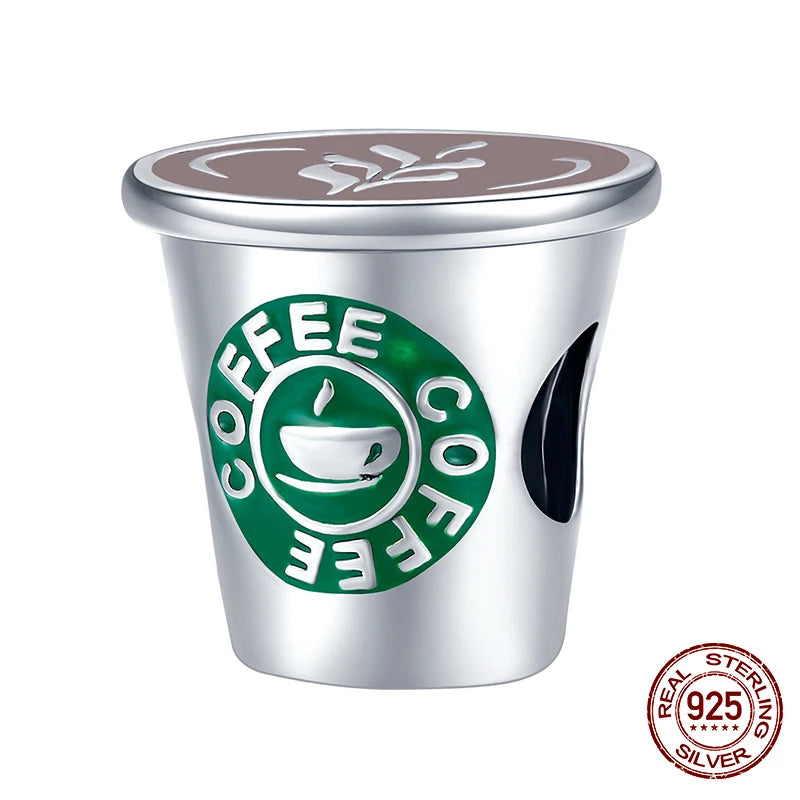 WOSTU 925 Sterling Silver Mixed Charms | Pet, Camera, Bee, Coffee & Ladybug Beads – Fit Original Pandora DIY Bracelet Jewelry