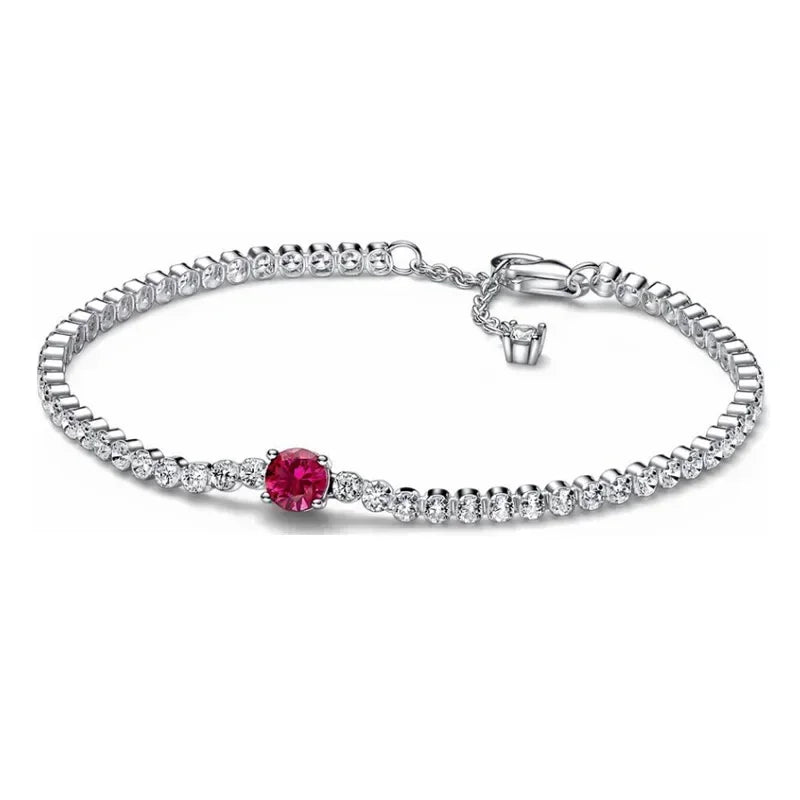 New 925 Sterling Silver Red Heart-Shaped Ring, Necklace & Bracelet | Classic Luxury Charm Jewelry for DIY & Party Gifts