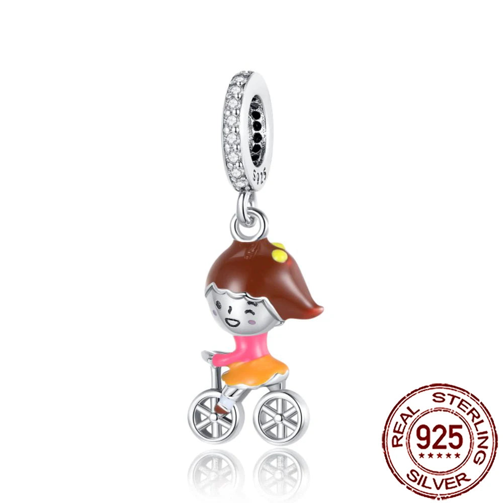 2025 New 925 Sterling Silver Family Love Heart Charm Beads | Sister, Daughter & Mother Pendant for Bracelets & DIY Jewelry