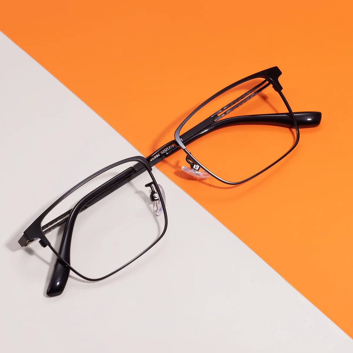 Rectangular Metal Browline Glasses Frame – Comfortable Large Full Rim Business Eyewear for Men