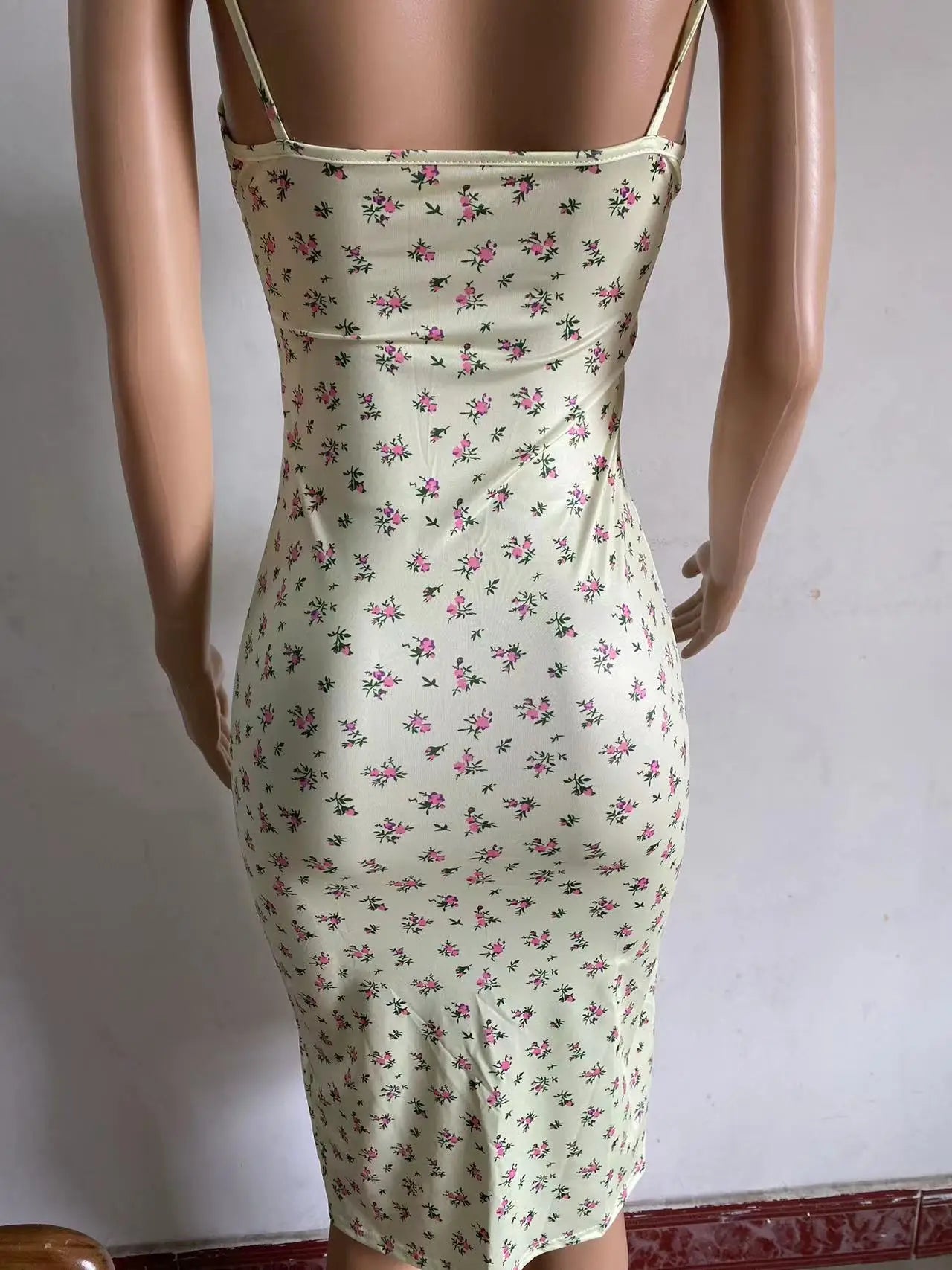Womens Bandage Pleated Floral Dress Summer Clothes Aesthetic Clothing Elegant Party Sleeveless Backless Spaghetti Strap Dresses