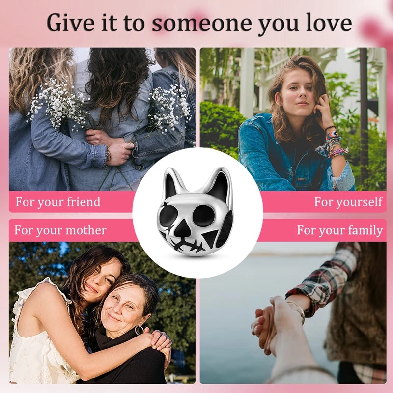 Halloween 925 Sterling Silver Charm Bead – Pumpkin, Witch, Skeleton, Mummy & Candy Pendant for DIY Original Bracele