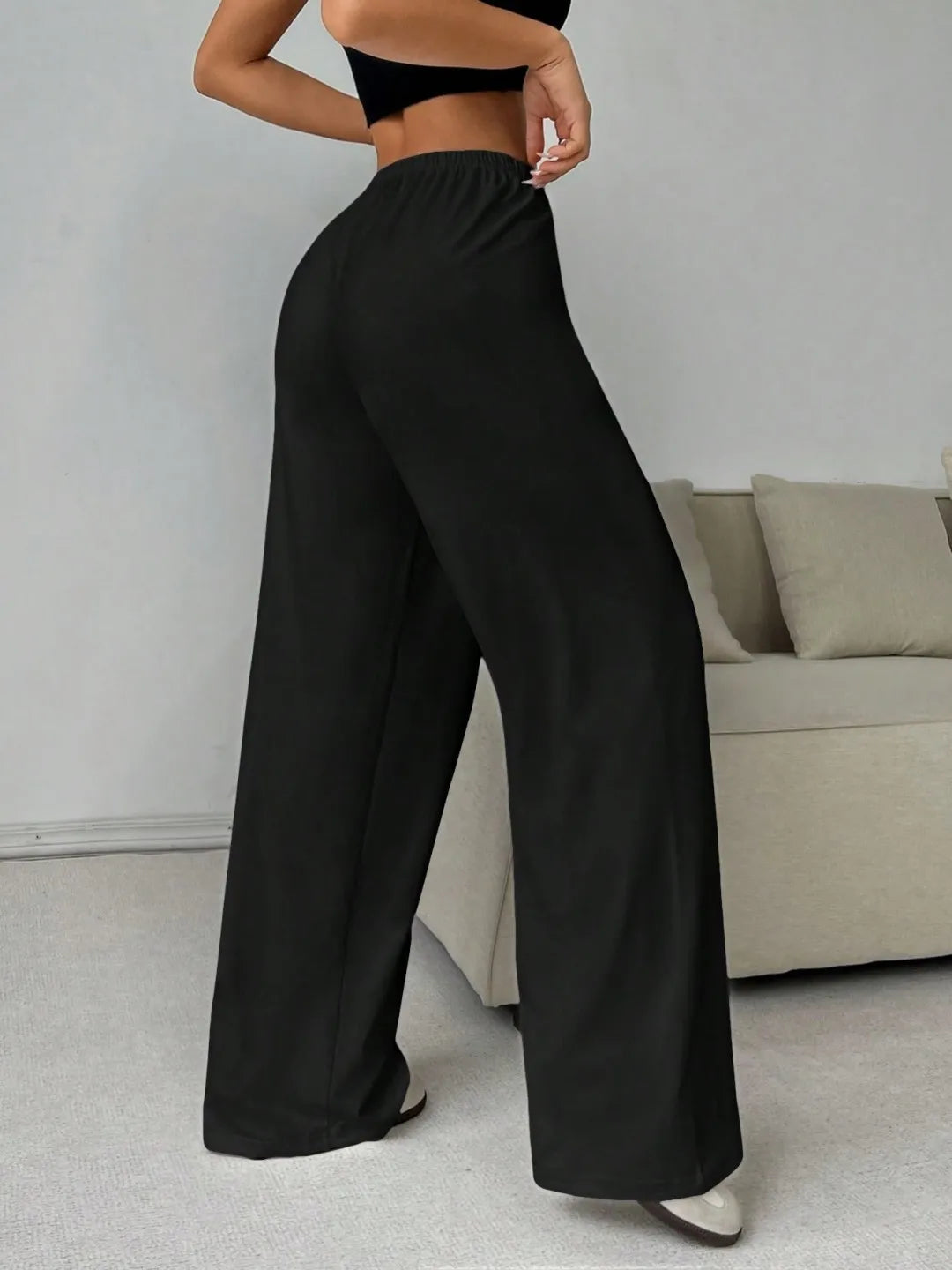 Elegant High Waist Baggy Pants | Women’s Loose Drawstring Wide Leg Sweatpants | Casual Streetwear Trousers