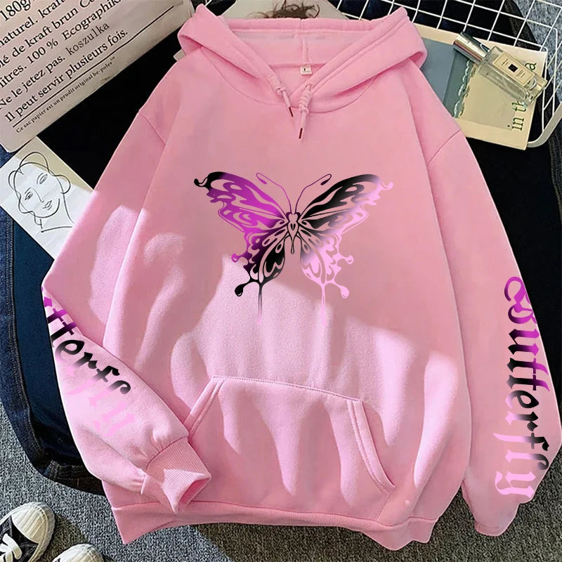 Women’s Y2K Printed Hoodie Sweatshirt | All-Season Casual Pullover | Fashionable Daily Comfort Hoody