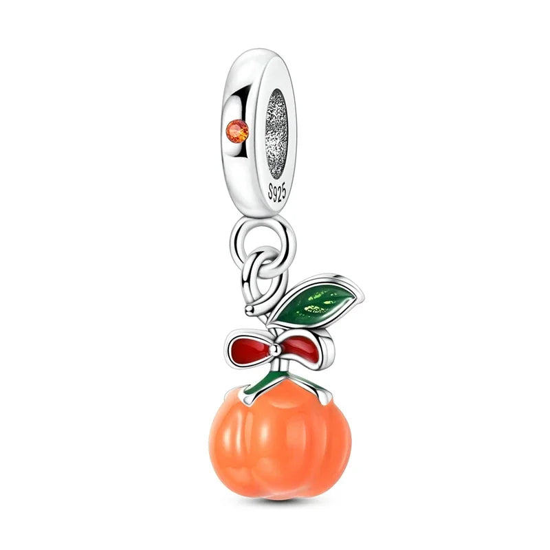 Halloween 925 Sterling Silver Luminous Pumpkin Witch Charm | Skeleton, Mummy & Candy Bead for DIY Bracelet Jewelry Gift
