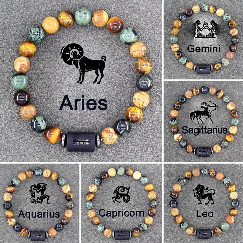 Zodiac Sign Bracelet for Men & Women | 12 Constellation Bangles | Gemini, Virgo, Leo, Libra Friendship Gift