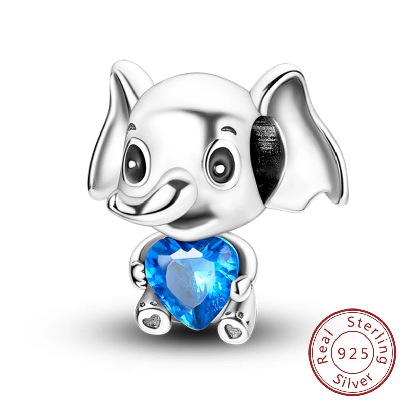 925 Sterling Silver Animal Charms | Cat, Dog & Heart Beads Fit Original Bracelet DIY Jewelry Gift for Women