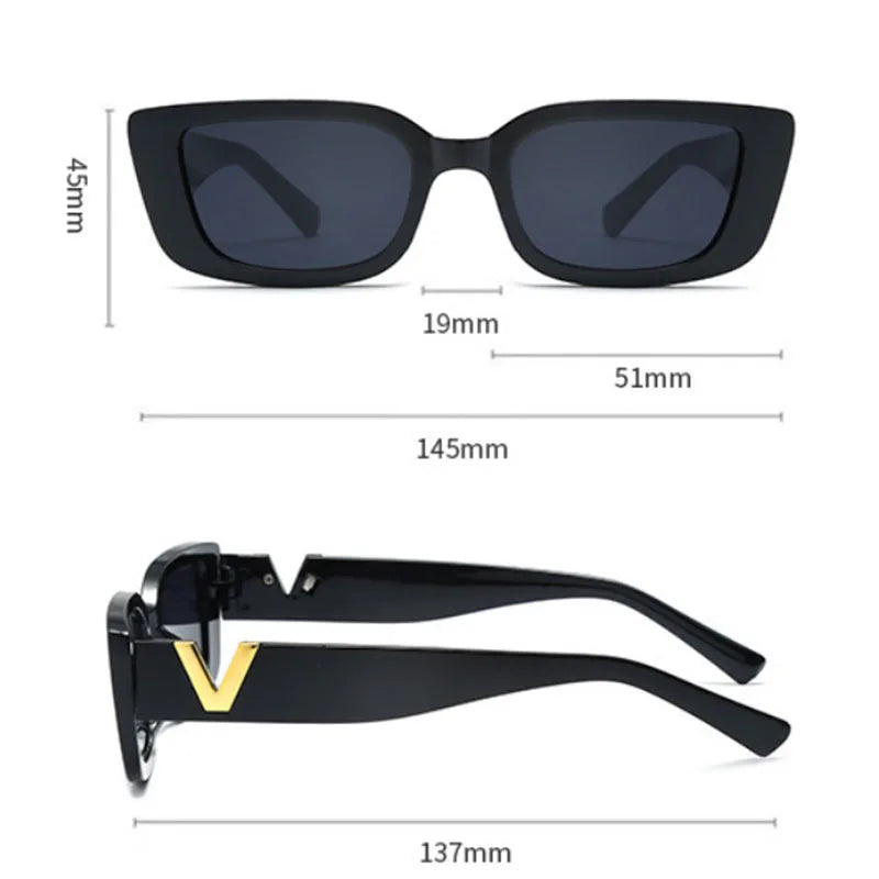 New Small Frame V-Shaped Fashion Sunglasses for Women – Designer Square UV400 Sun Glasses | Outdoor Leisure Eyewear