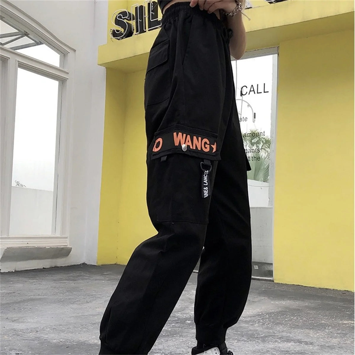 Fashion Korea Cargo Pants | Women’s High Waist Loose Baggy Tactical Sweatpants | Hip Hop Harajuku Joggers