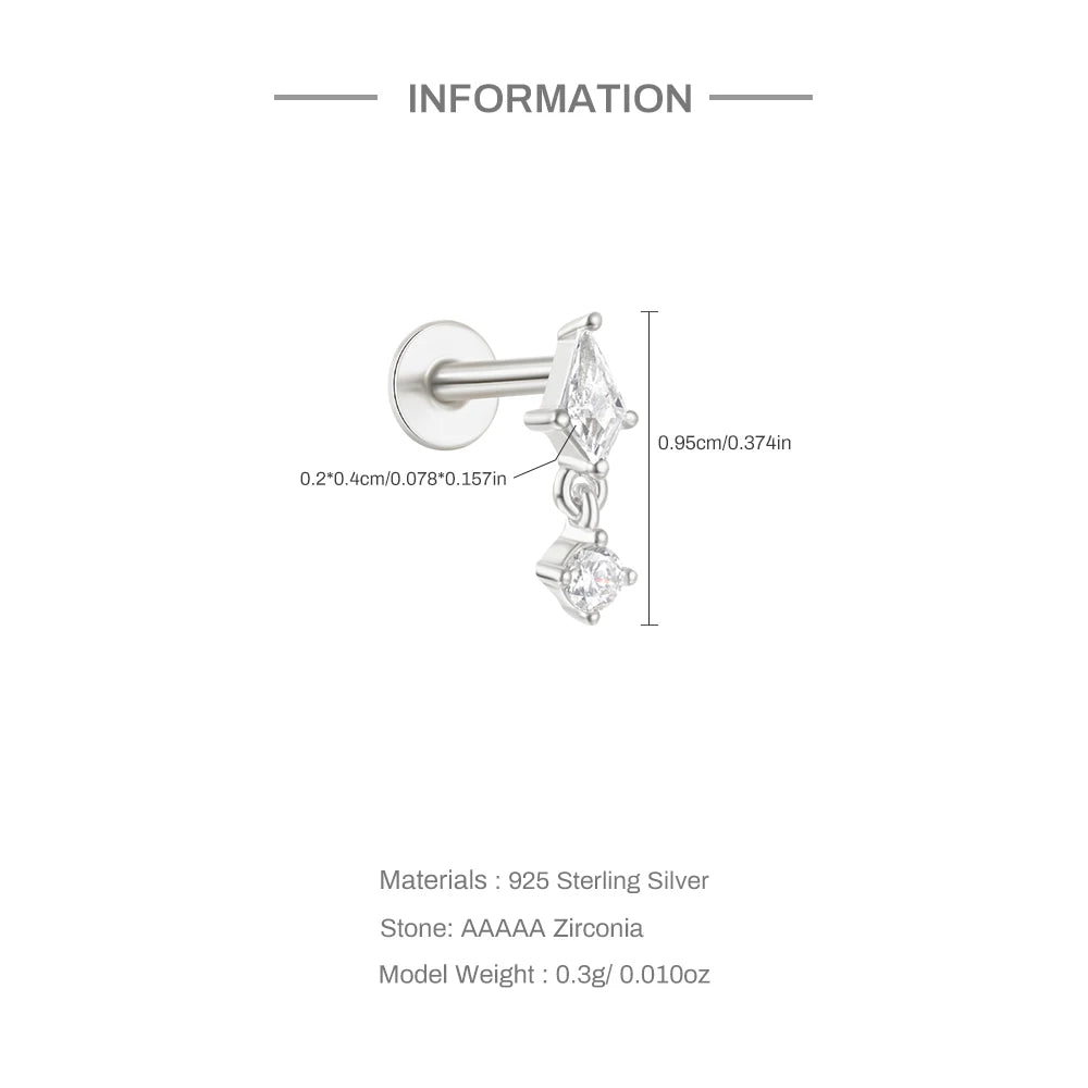 Aide 925 Sterling Silver Geometric Multi Piercing Stud Earrings for Women – K Gold Tassel Elegant Jewelry Gift