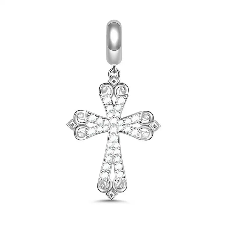 New 925 Sterling Silver Plated Christ Cross Buddha Charm Bead | Fit Original Pendant Bracelet DIY Fashion Jewelry