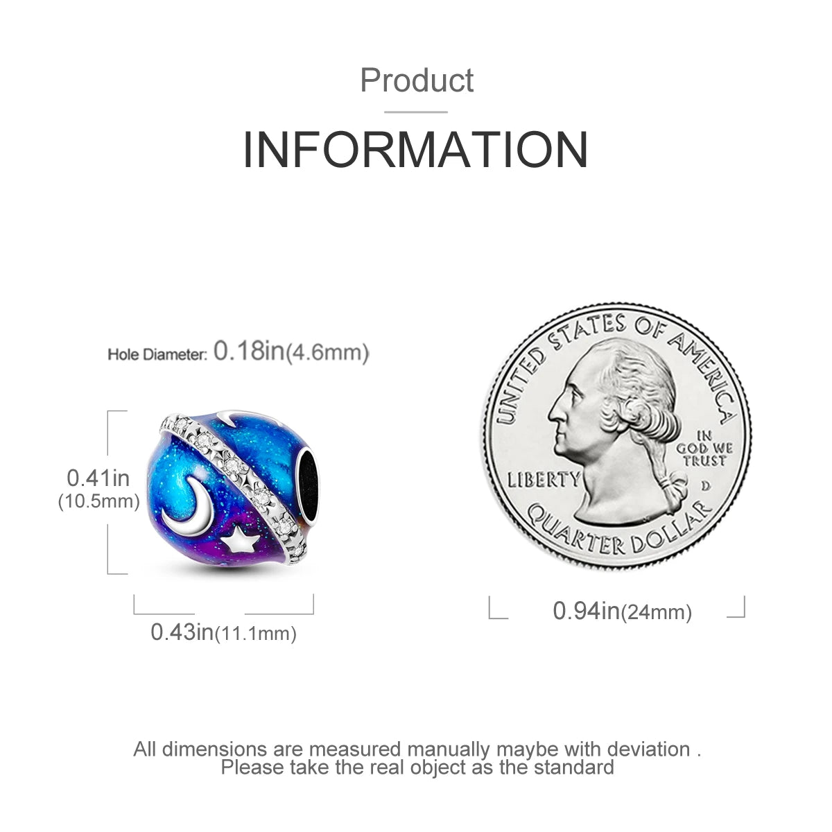 Silver Plated Colorful Glowing Moon & Stars Rainbow Dangle Charms | Fit Original Bracelet & Necklace | Women’s Jewelry Beads