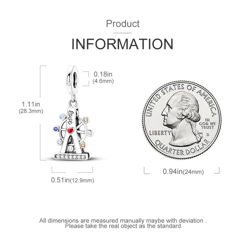 925 Sterling Silver Funny Playable Charms Beads | Smart Watch Tarot Bike Travel Dangle Fit Pandora Bracelet DIY Jewelry