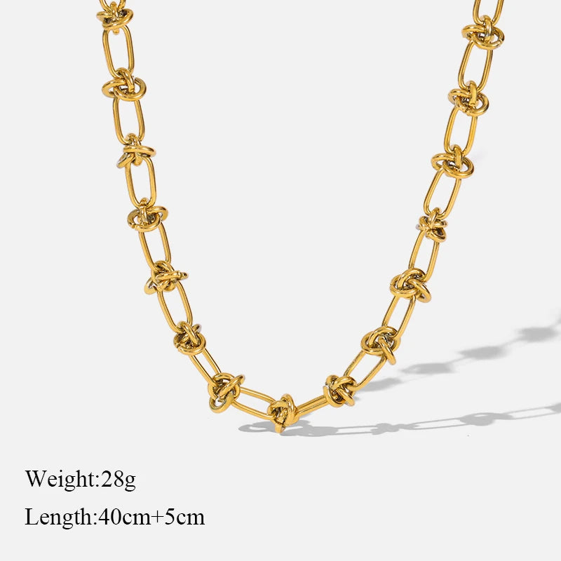EILIECK 18K Gold Plated Stainless Steel Chain Necklace for Women – Waterproof Fashion Jewelry Gift