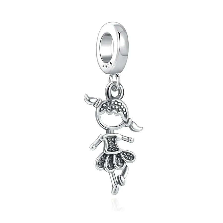 925 Sterling Silver Sports Charms – Football, Baseball, Tennis, Dumbbell Pendants Fit European Bracelets