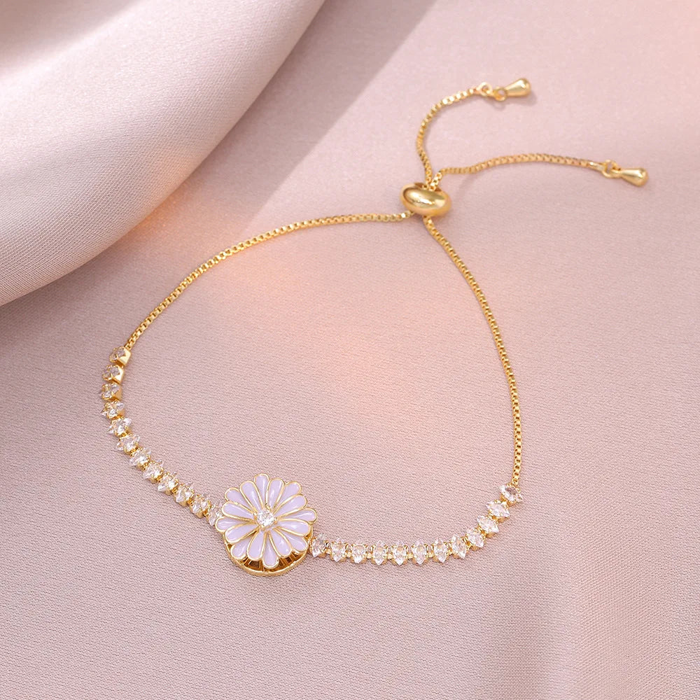 Multicolor Heart Charm Bracelet 💖 Titanium Steel Rhinestone Jewelry