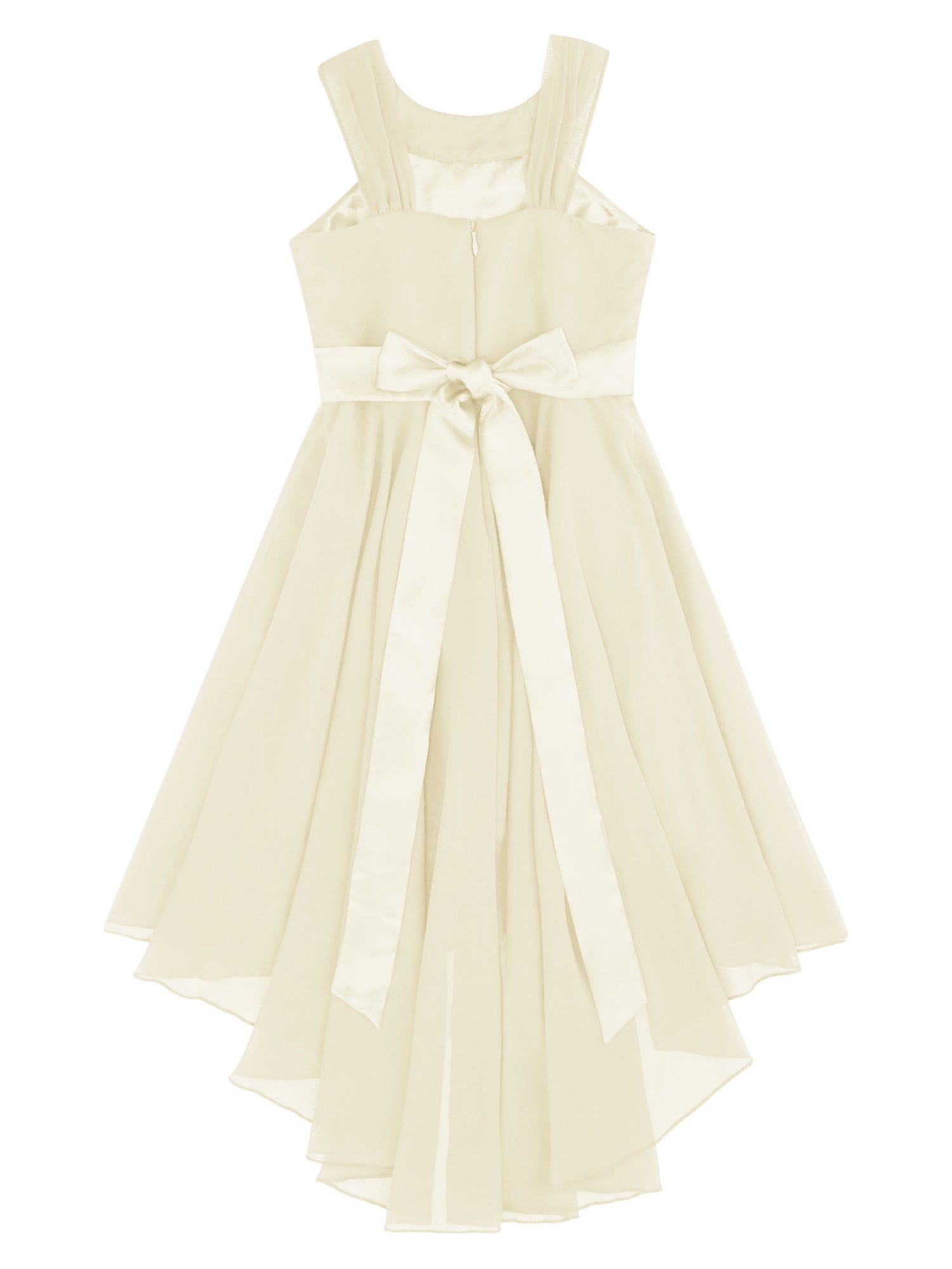 iEFiEL Summer Flower Girl Dress | High-Low Chiffon Princess Dress | Kids Wedding & Party Formal Occasion Gown