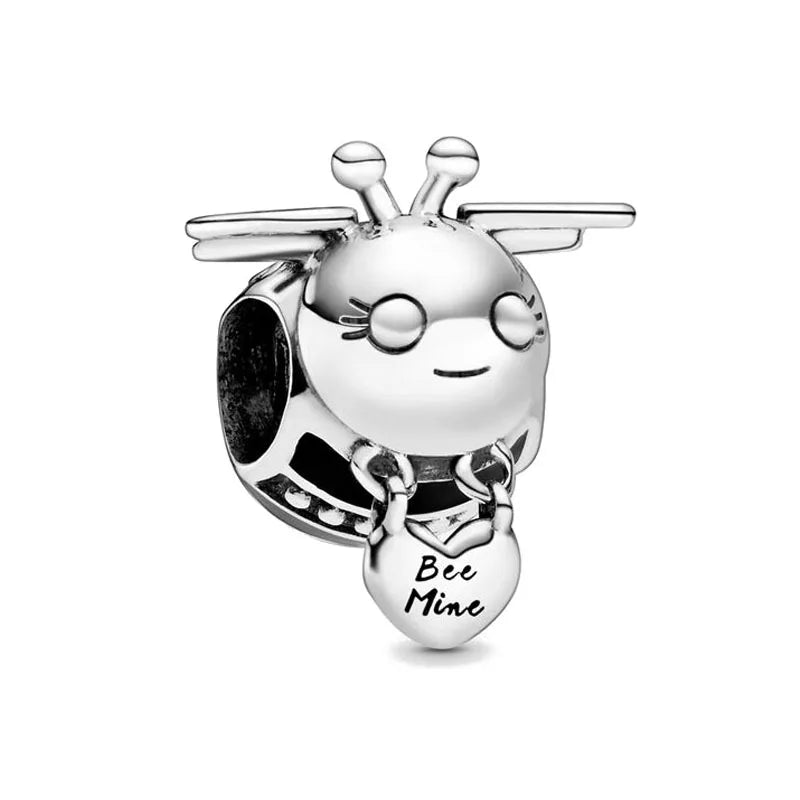 925 Sterling Silver Plated Dog, Cat & Owl Charms | Glow in the Dark Animal Beads | Fit Original Pandora Bracelet Women’s Jewelry