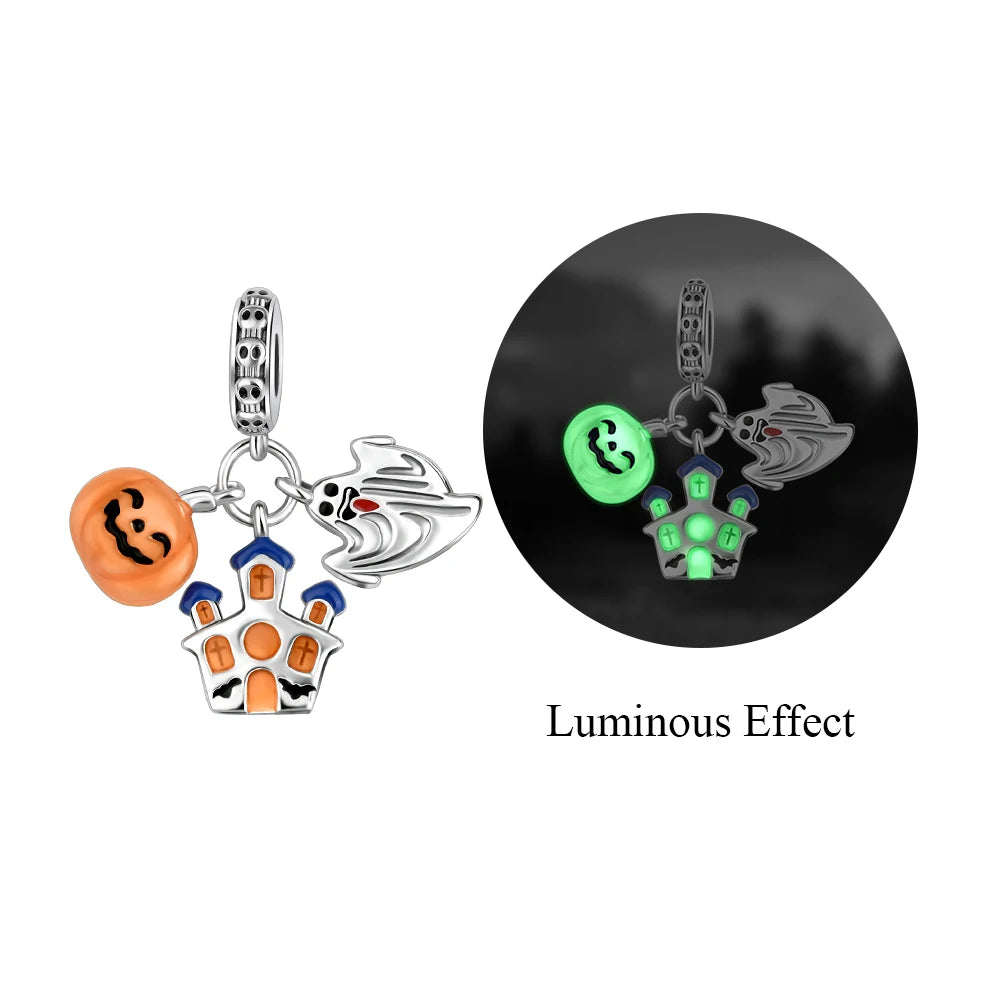 Gothic 925 Sterling Silver Grim Reaper Skull Charm Bead Fit Pandora Bracelet