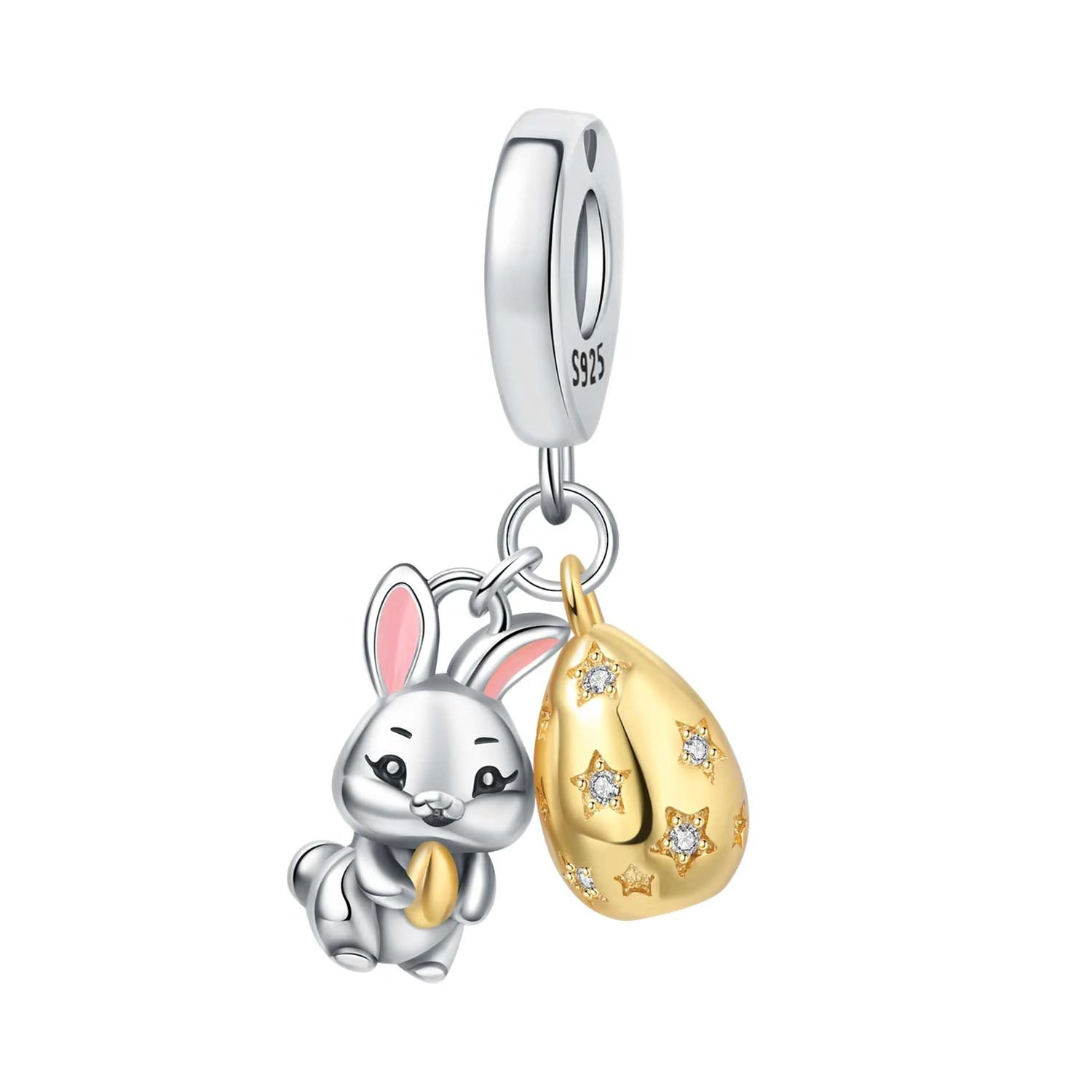 925 Sterling Silver Easter Bunny & Egg Pendants | Bracelet Charms for Women, DIY Jewelry, Party Beads, Exquisite Gift Accessory