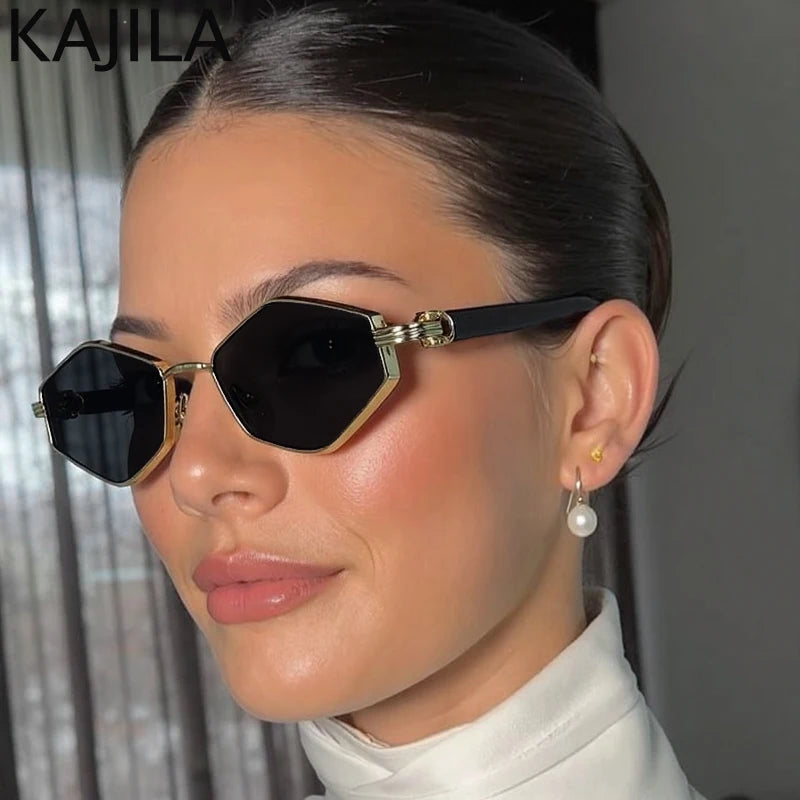 Vintage Hexagon Steampunk Sunglasses for Women 2025 – Luxury Brand Retro Polygon Punk Sun Glasses | Fashion Travel Shades