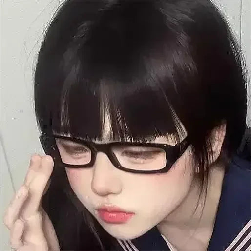 Japanese Korean Small Square Frame Glasses for Women – Retro Harajuku Clear Reading & Blue Light Blocking Eyewear