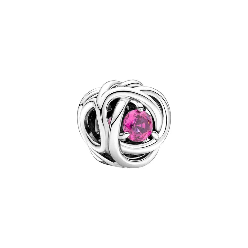 Romantic Pink Flowers 925 Sterling Silver Charms | Bag Lipstick Heart Bow Rose Bead Fit Original Bracelet DIY Jewelry Gift