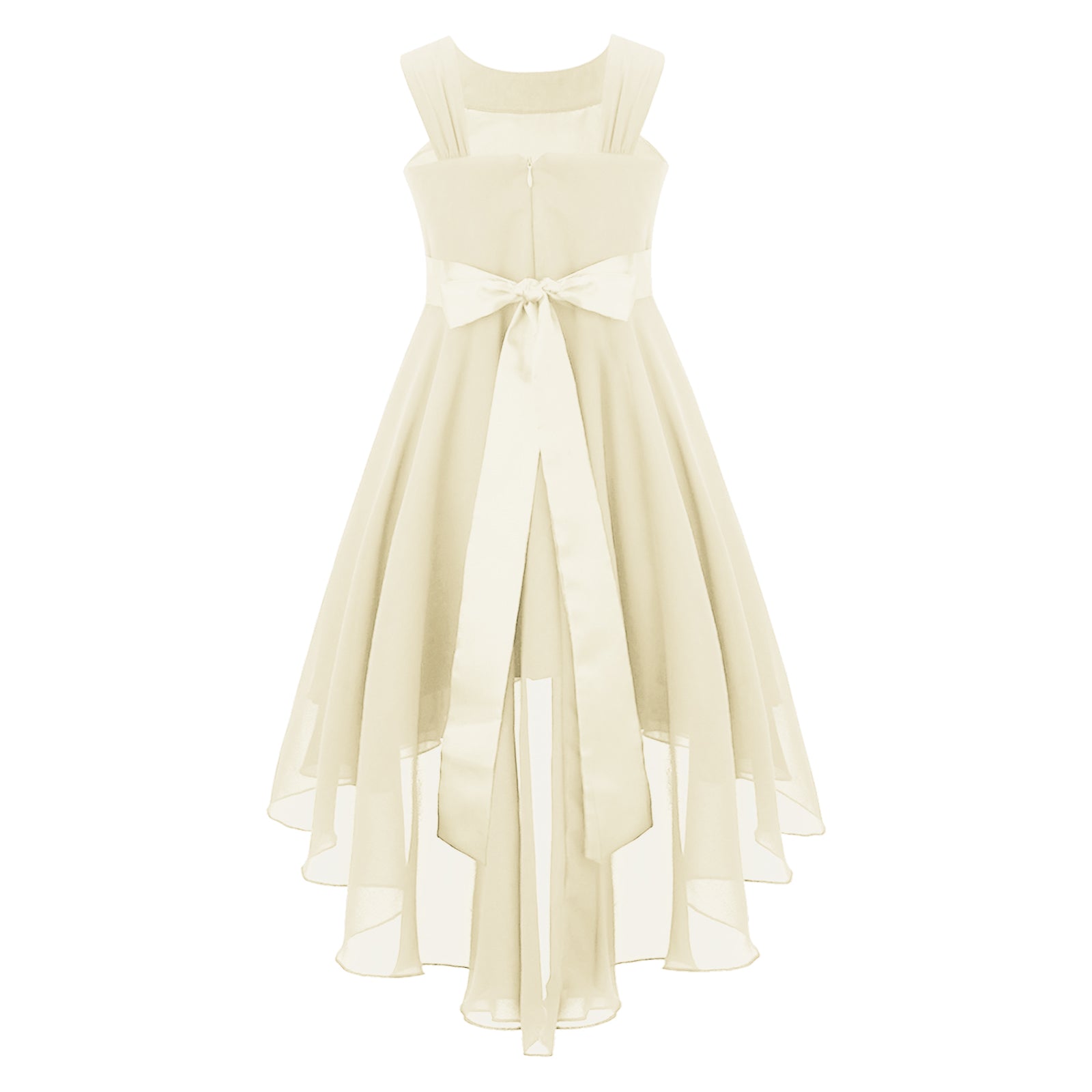 iEFiEL Summer Flower Girl Dress | High-Low Chiffon Princess Dress | Kids Wedding & Party Formal Occasion Gown