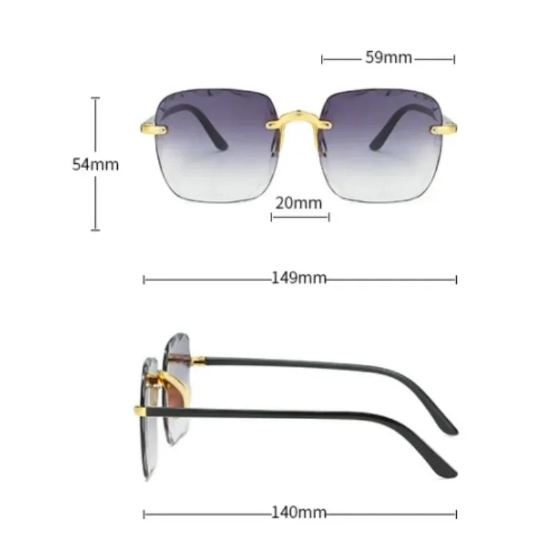 2024 New Rimless Women's Sunglasses – Fashion Gradient Lenses with Alloy Legs | Classic Designer UV400 Sun Shades