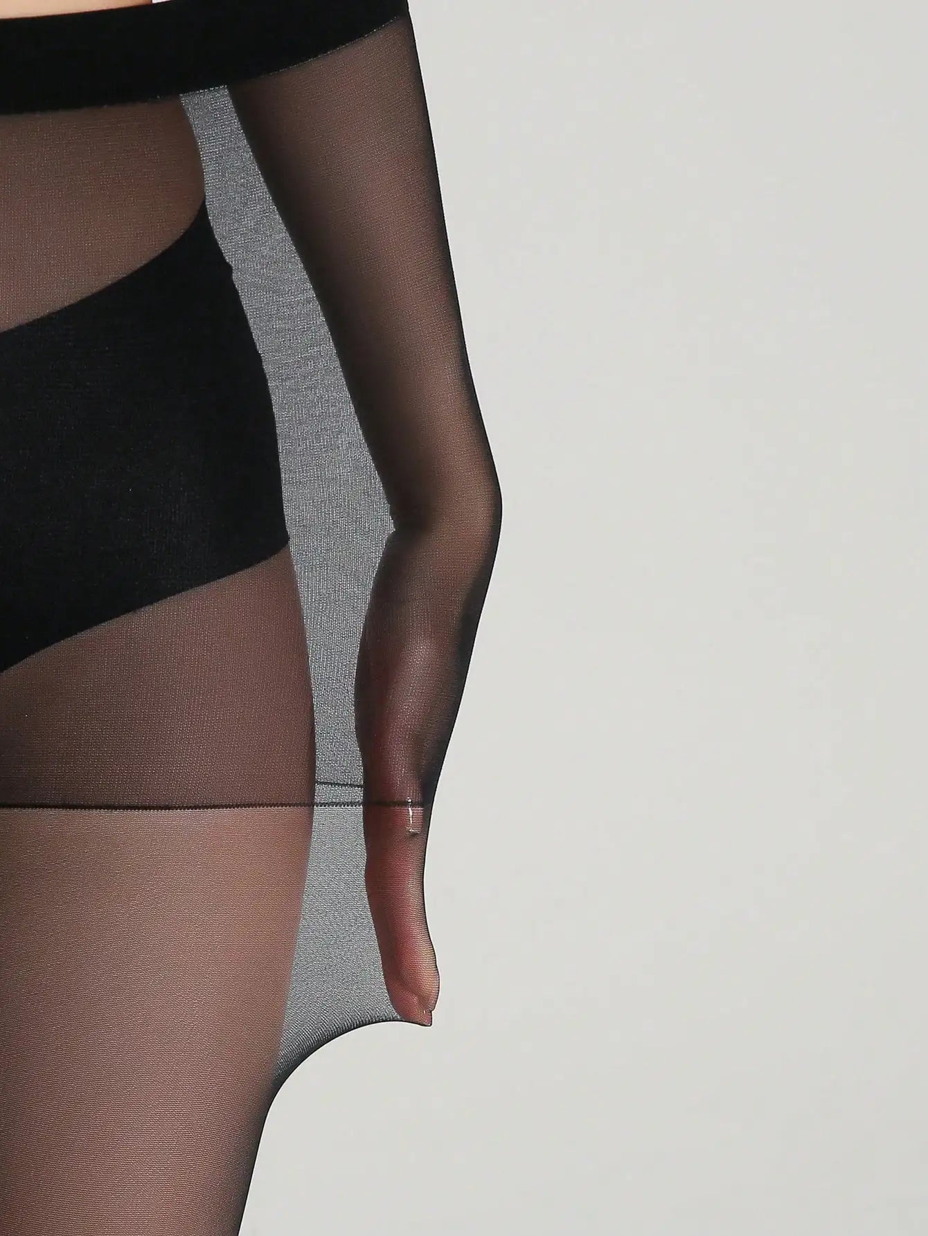 1 Pair Women's Black Sheer-Opaque Over-Knee Pantyhose 🖤 High Elastic Sexy Fashion Party Tights ✨