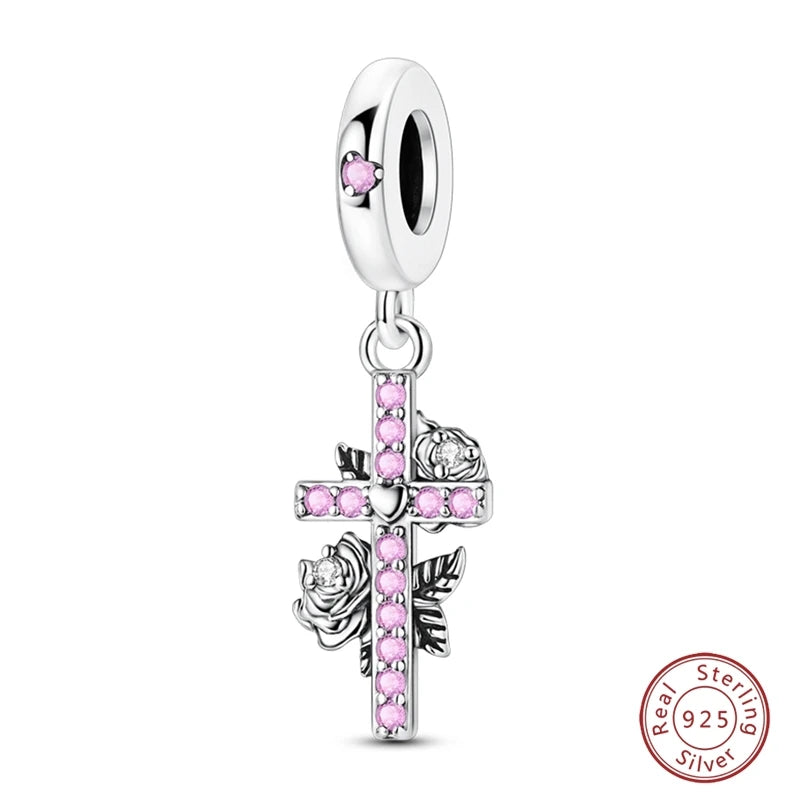 925 Sterling Silver Animal & Love Charms | Cat, Elephant, Bear, Swan & Easter Egg Beads Fit Original 3mm Bracelets DIY Jewelry