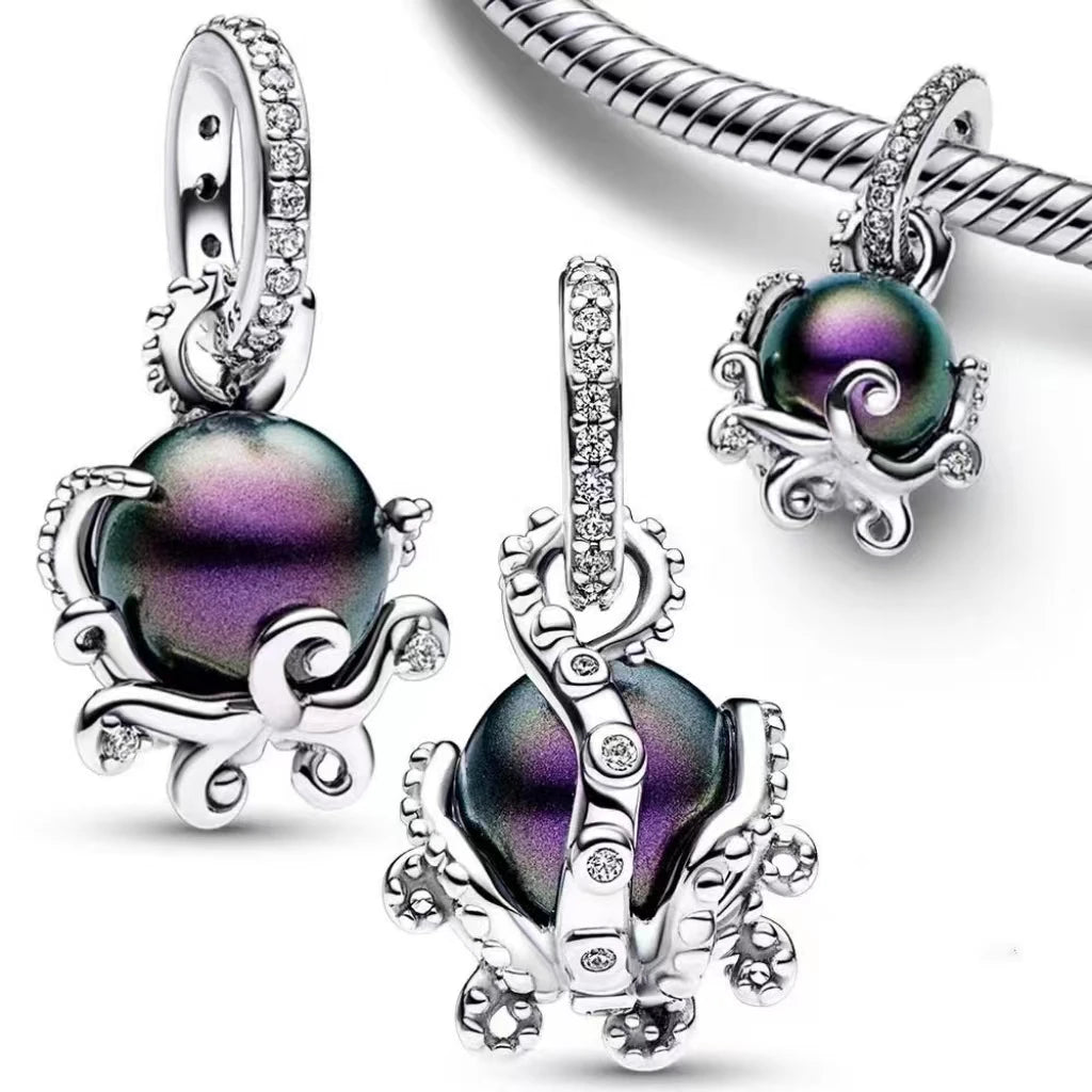 HEROCROSS Disney 925 Sterling Silver Charms | Mickey Mouse, Winnie the Pooh & Stitch Beads Fit Pandora Bracelet