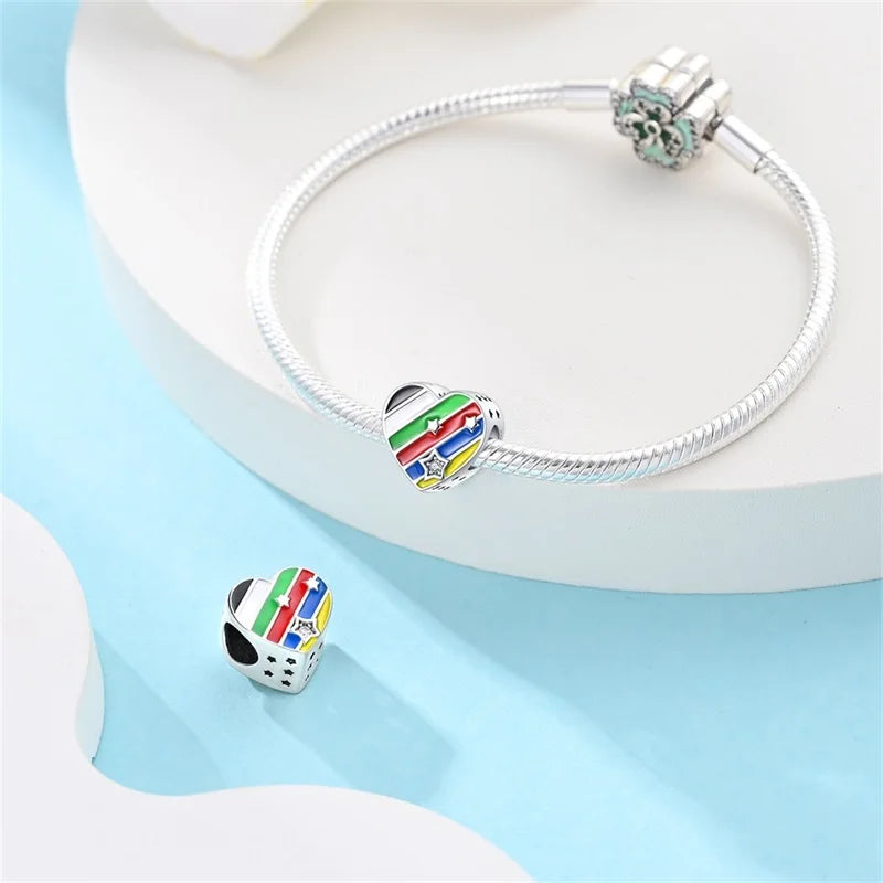 925 Sterling Silver Soccer Trophy Jersey Charm Beads – Fits 3mm Bracelets DIY Jewelry