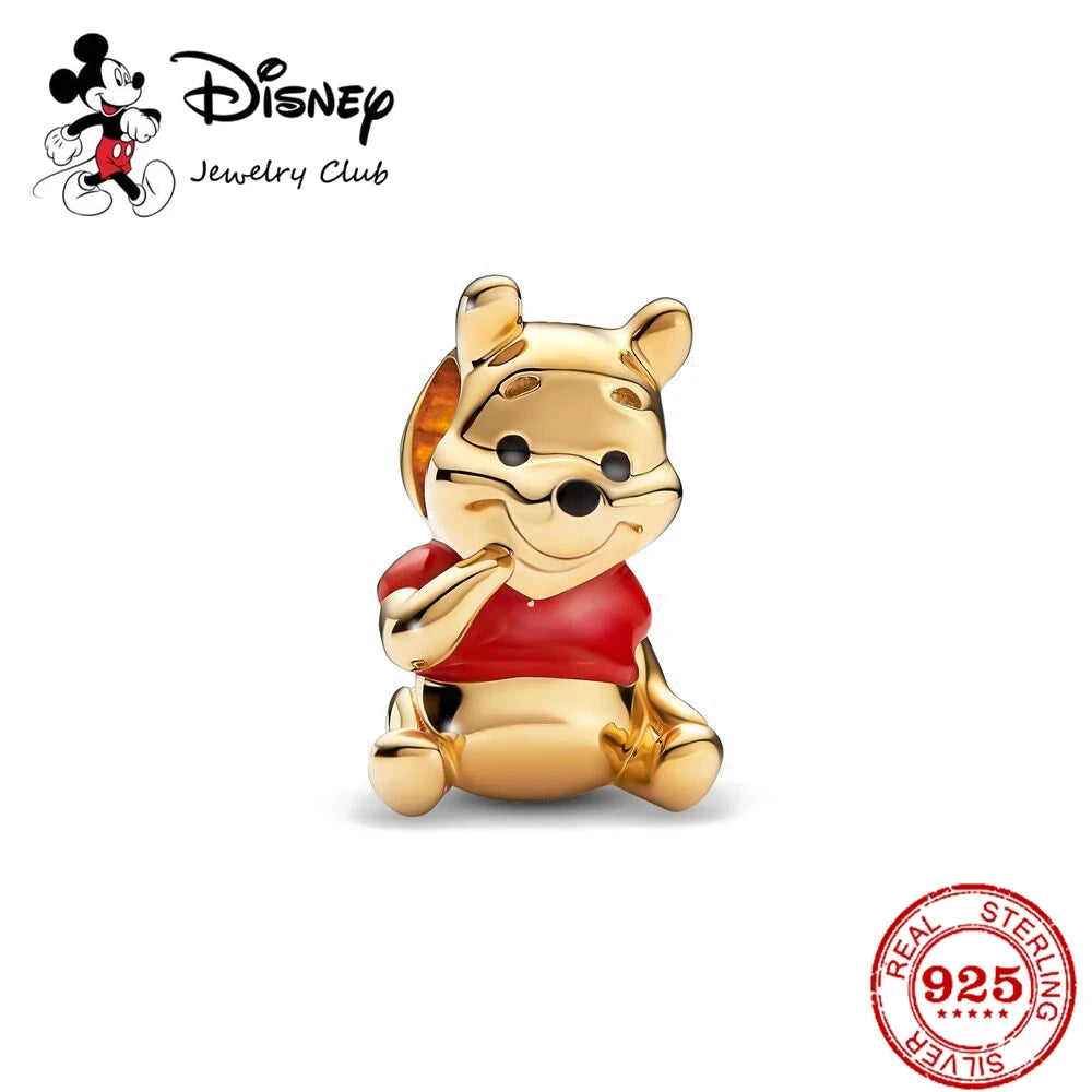 HEROCROSS Disney 925 Sterling Silver Charms | Mickey Mouse, Winnie the Pooh & Stitch Beads Fit Pandora Bracelet