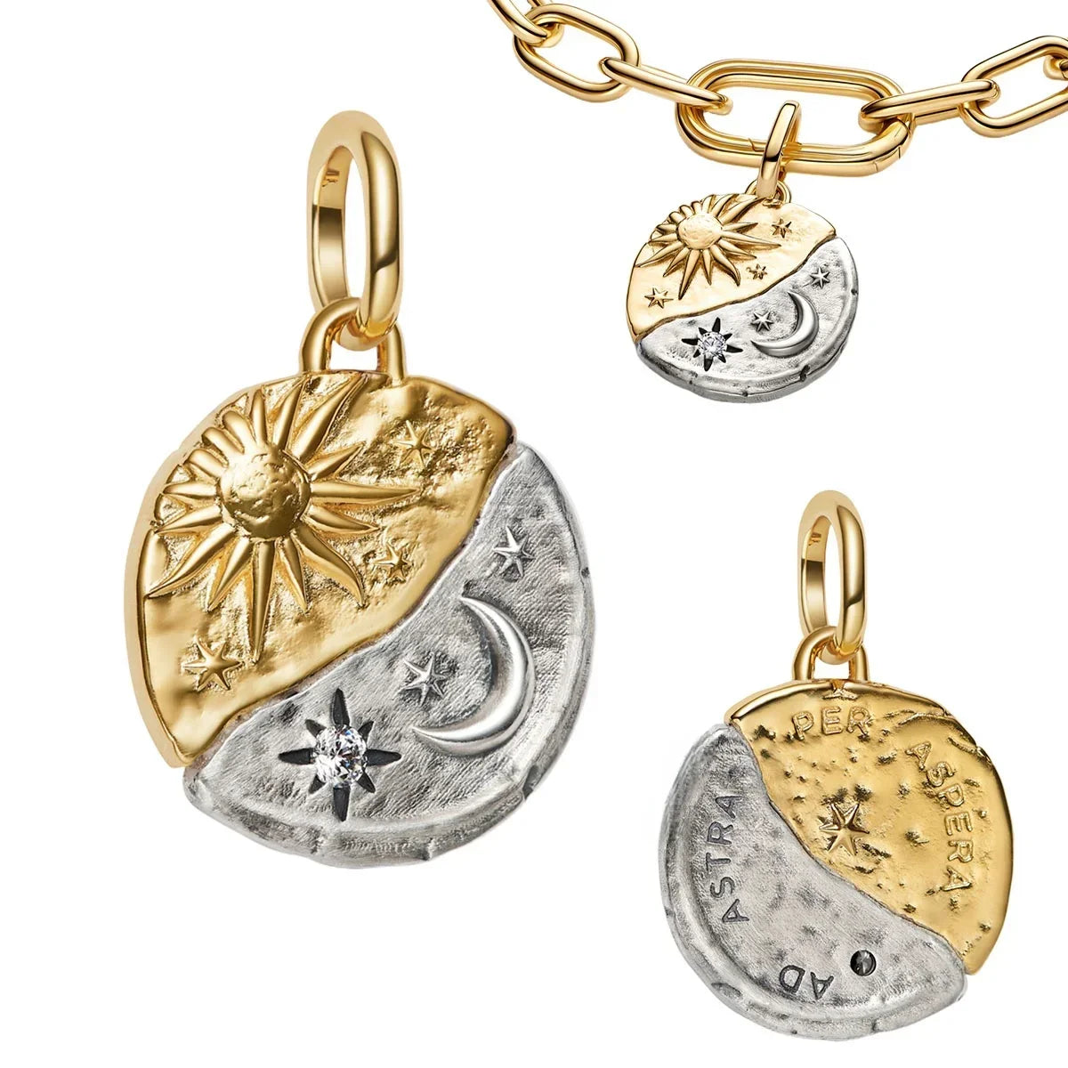 925 Sterling Silver Golden Charms – Horse, Lion & Castle Beads for Bracelets & Necklaces