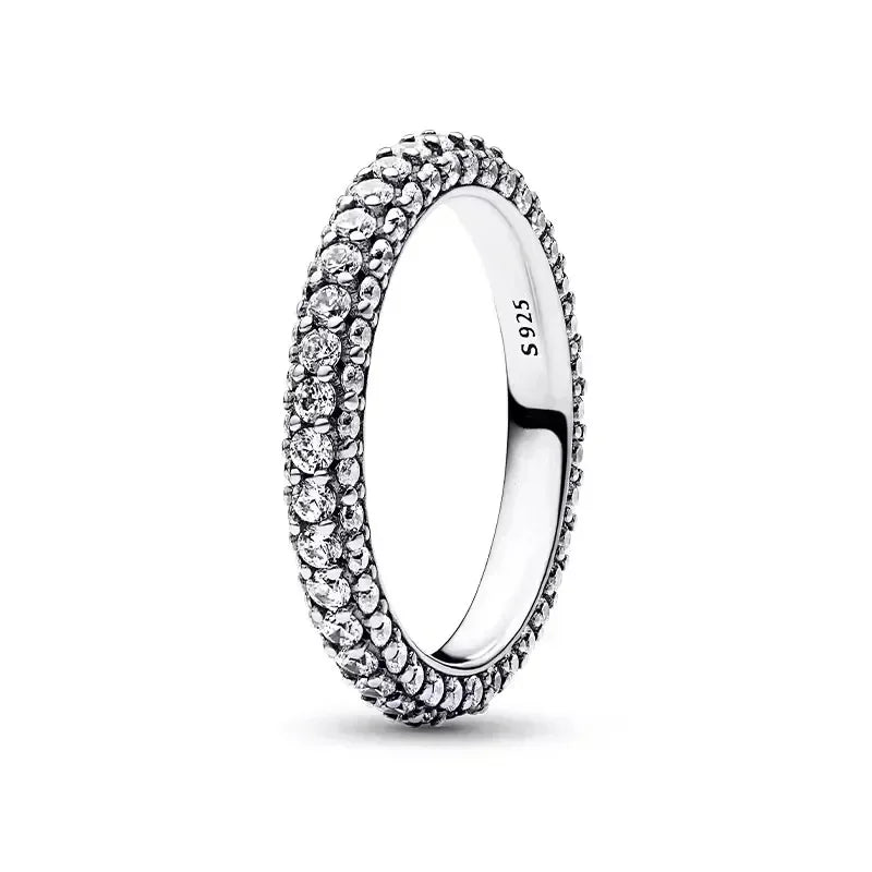 925 Sterling Silver Dazzling Crown Hearts Ring | Classic Luxury Women’s Charm Ring – Exquisite Jewelry Gift