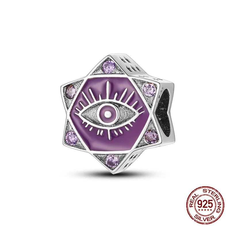 925 Sterling Silver Blue Zircon Evil Eye Charm | Original Devil Eye Series Bead Fits Pandora Bracelet – Women’s DIY Jewelry Gift