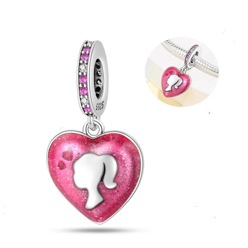 New 925 Sterling Silver Red Heart Charm Bead – Fits Original 3mm Bracelet Lucky DIY Jewelry Gift for Women