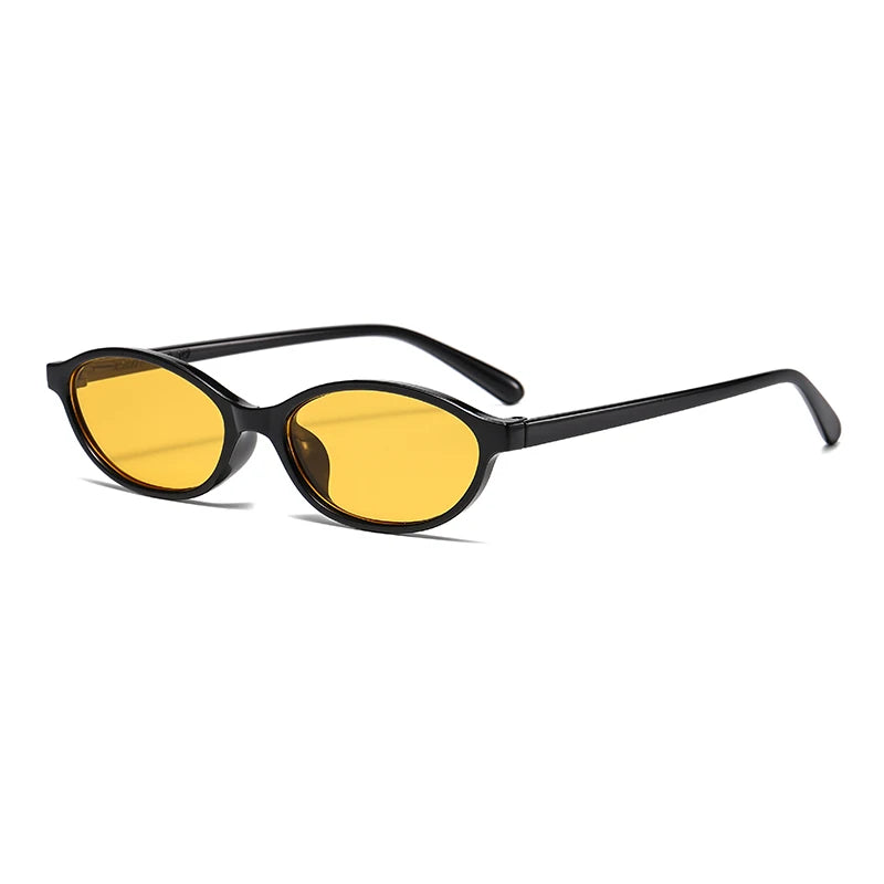 Retro Oval Frame Sunglasses – Fashion Personalized Trendy Small Frame Punk Cat Eye Sunshade Sun Protection Glasses