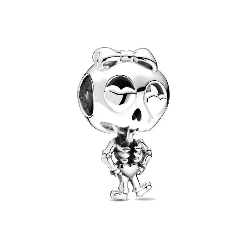 Original 925 Sterling Silver Halloween Charms | Pumpkin, Skull, Witch & Ghost Beads for Earrings, Pendants, Bracelets & Necklaces