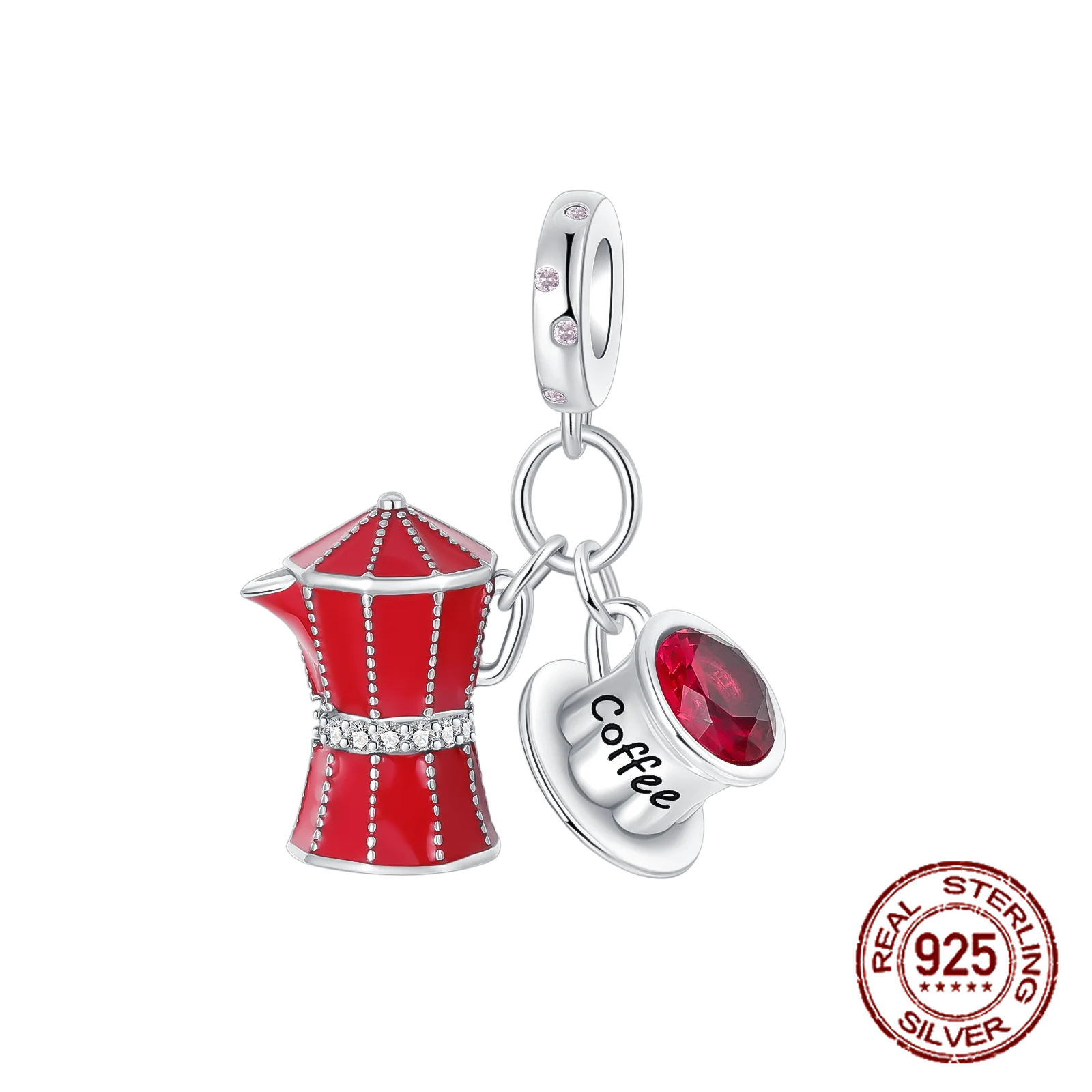 925 Sterling Silver Red Series Charms | Heart, Car & Strawberry Dangle Beads for Original Bracelet DIY Jewelry