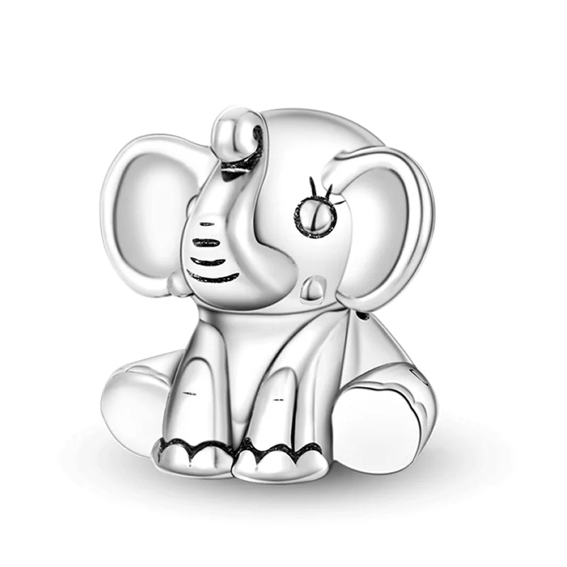 925 Sterling Silver Colorful Charms – Rose, Crown, Rainbow & Heart Dangle Beads Fit Pandora Bracelet & Necklace