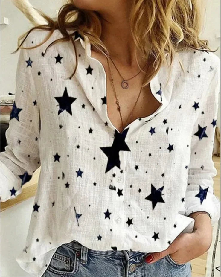 Vintage Cotton Linen Blouse – Long Sleeve Casual Shirt for Women Spring Autumn Top 🌿✨