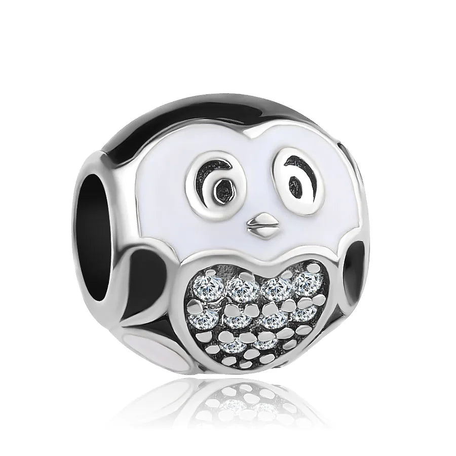 New 925 Sterling Silver Snowman Hedgehog Heart Bead | Fit European Original Bracelet DIY Exquisite Jewelry