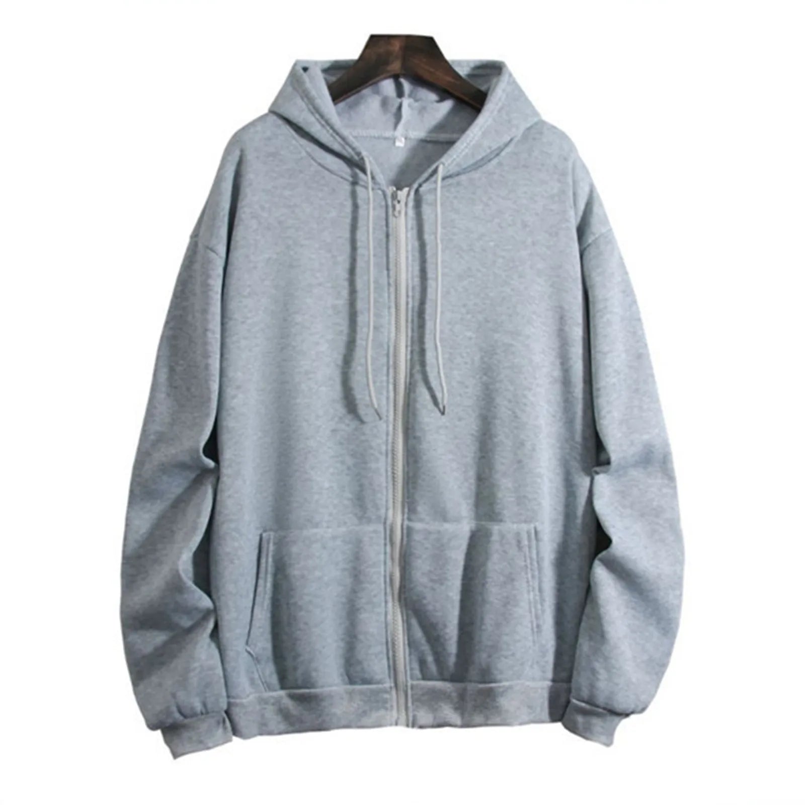 Autumn & Spring Women’s Zip Up Hoodie | Korean Style Casual Drawstring Sweatshirt Cardigan