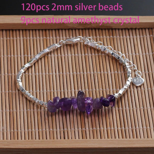 925 Sterling Silver Crushed Silver Bracelet – Irregular Jewelry for Women & Girls