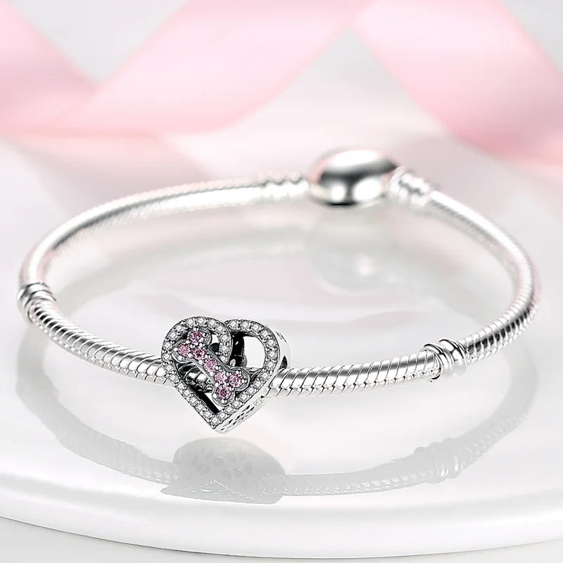 2025 Hot Sale 925 Sterling Silver Pink Butterfly Luminous Firefly Charm | Dangle Bead Fit Bracelet Necklace DIY Jewelry