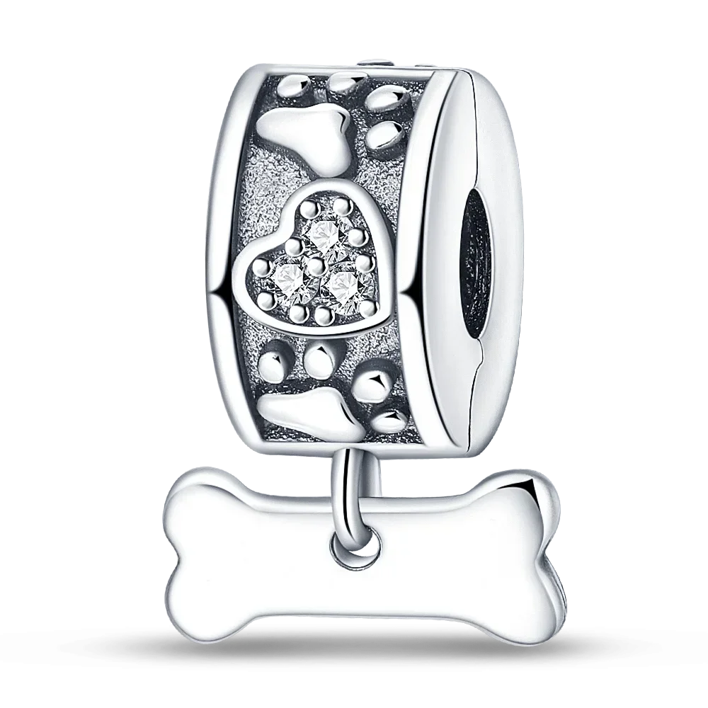 925 Sterling Silver Blue Moon Plane Space Series Glass Beads Clip Charm for Bracelet